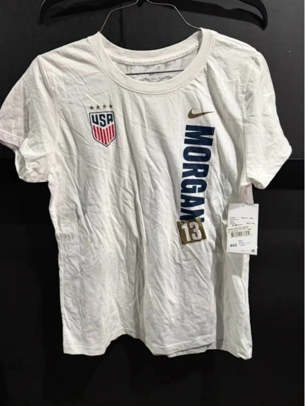 Nike USA Soccer Alex Morgan 13 White Graphic Tee